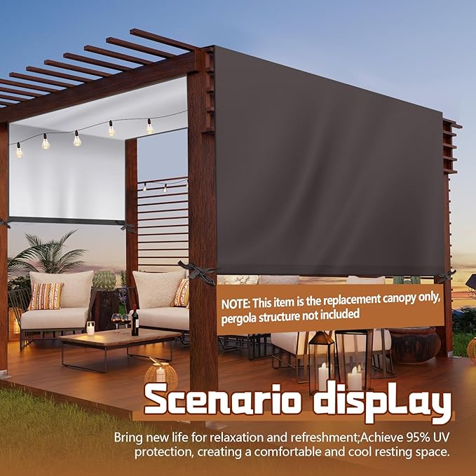 Universal Pergola Replacement Canopy Outdoor Canopy Shade Cover Waterproof - Image 6