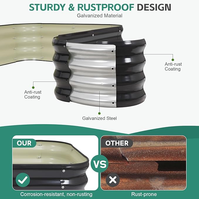 5 in 1 Galvanized Raised Garden Bed - Image 4