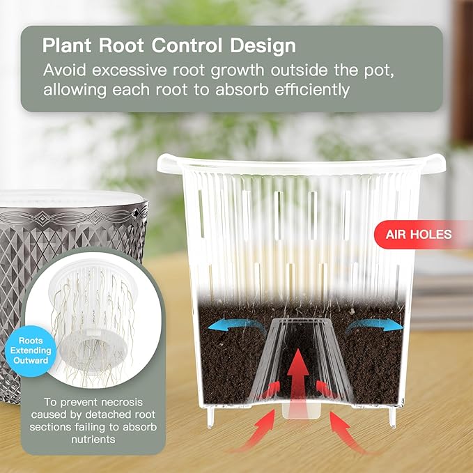 QCQHDU Self Watering Hanging Pots, 2 Pack 7.2 Inch Hanging Planters - Image 5