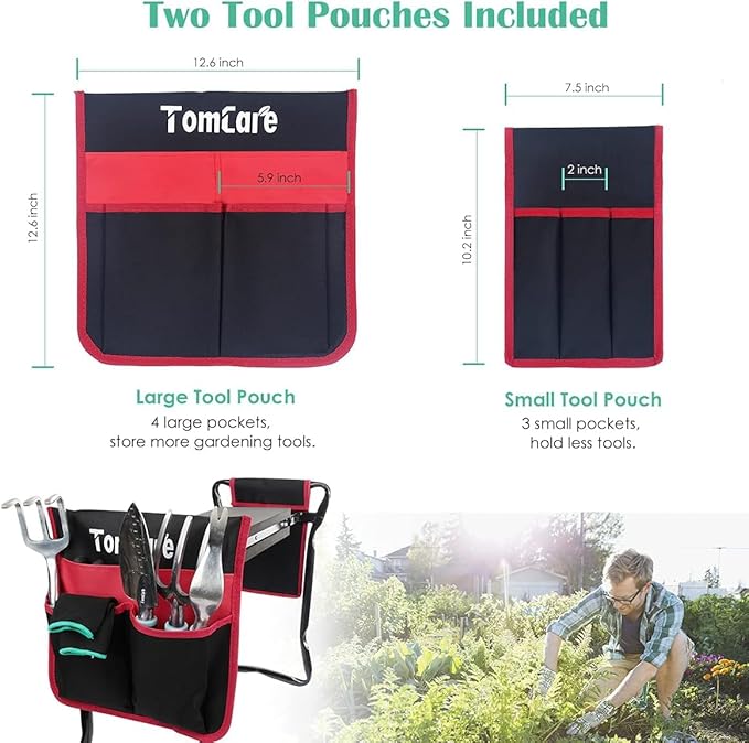 TomCare Garden Kneeler Seat Garden Bench Garden Stools Foldable Stool - Image 6