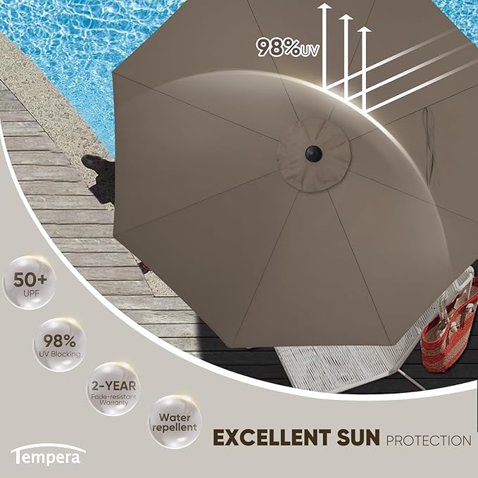 Tempera Patio Market Outdoor Table Umbrella - Image 3