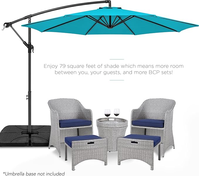 Best Choice Products 10ft Offset Cantilever Hanging Market Patio Umbrella - Image 2