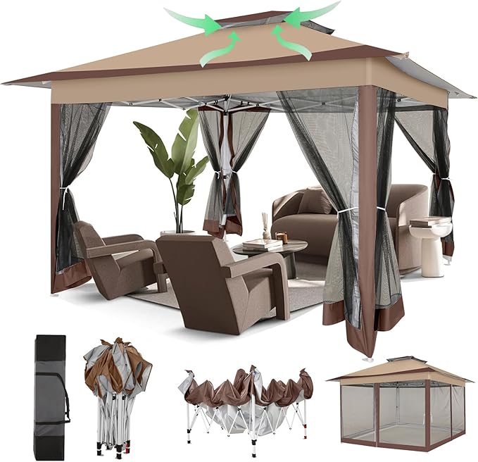 COBIZI 12x12 Pop Up Gazebo On Clearance Canopy Tent- Upgrade Metal Outdoor by COBIZI