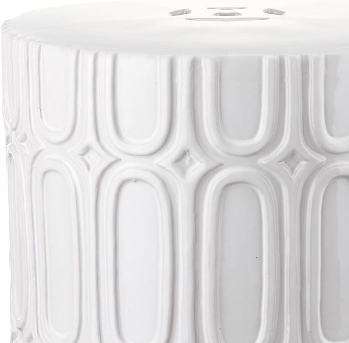 Safavieh Castle Gardens Collection Melody Antique White Glazed Ceramic Garden - Image 3