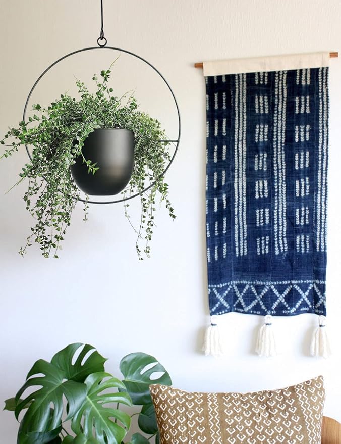 Hanging Planter for Indoor Outdoor Plants Metal Mid Century Minimalist Wall - Image 2