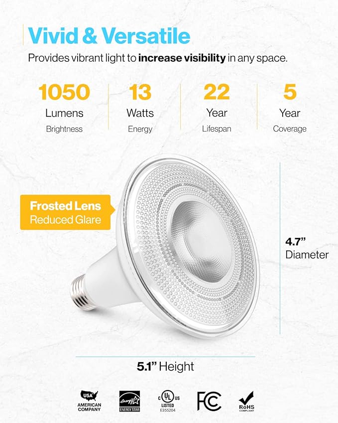 Sunco 24 Pack Outdoor Flood Light Bulb LED PAR38, Exterior Spotlight Bulbs - Image 4