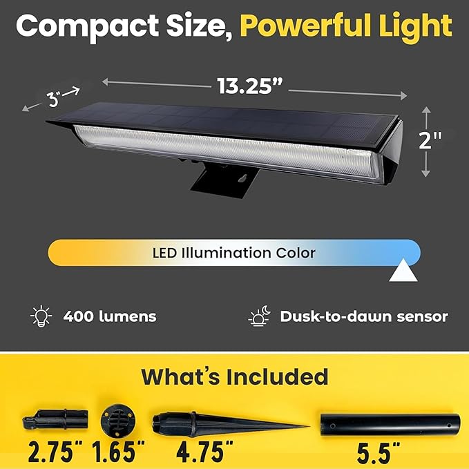 Brighticonic Solar Sign Lights Outdoor Black – LED Solar Sign Light - Image 2