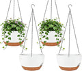 Set of 4-8 Inch Self Watering Hanging Planters by zople