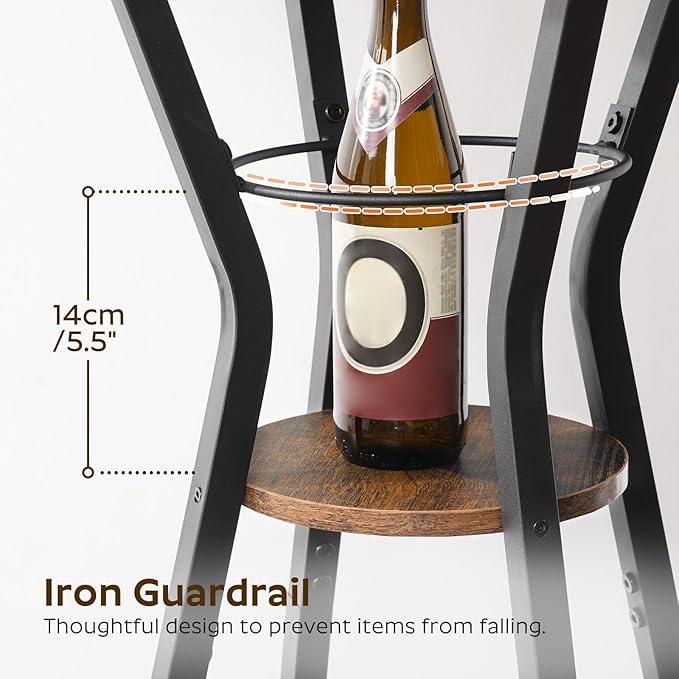 Bar Table, 2-Tier Round High Top Table, Pub Table, Home Bar Counter Height - Image 3