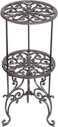 Sungmor Heavy Duty Cast Iron Potted Plant Stand, 26-Inch 2 Tiers Metal Planter by Sungmor