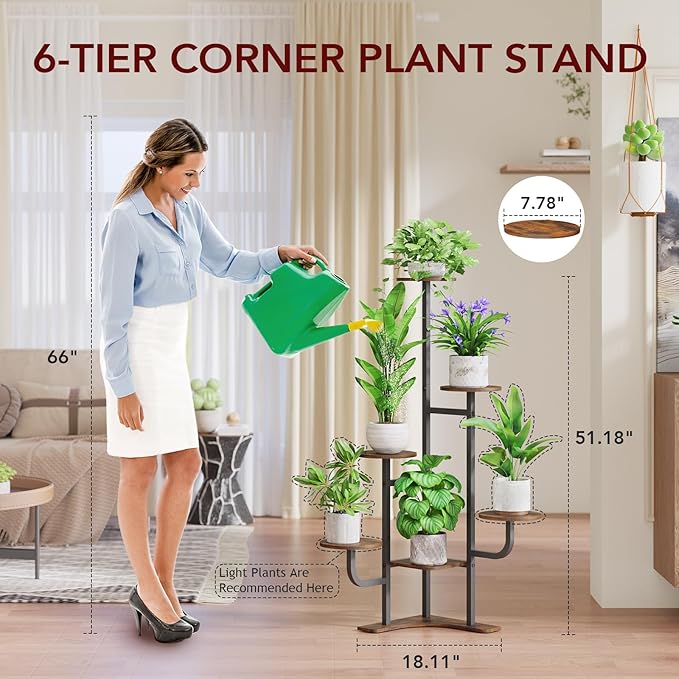 Corner Plant Stand with Grow Light - Image 7