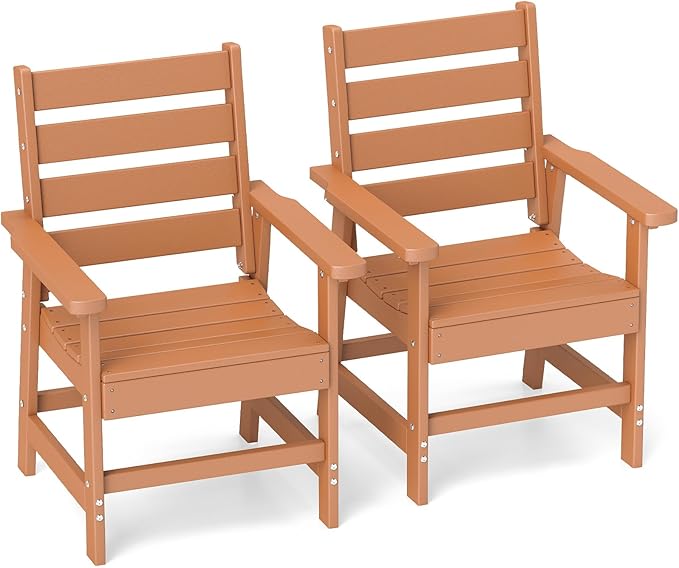 GREENVINES Outdoor Dining Chairs Set of 2 | HDPE | Patio Chair | All-Weather | by GreenVines
