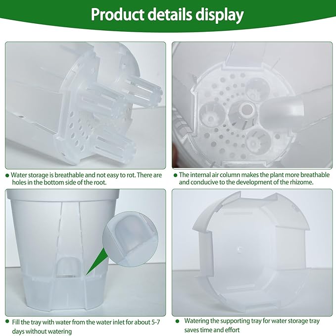 Cdd's Path 5-Pack 6 Inch Self Watering Naked Root Planter Pots - Image 3