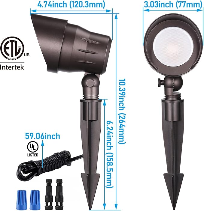 LEONLITE Low Voltage LED Landscape Spotlight, 5W 12V Pathway Lights Outdoor - Image 7