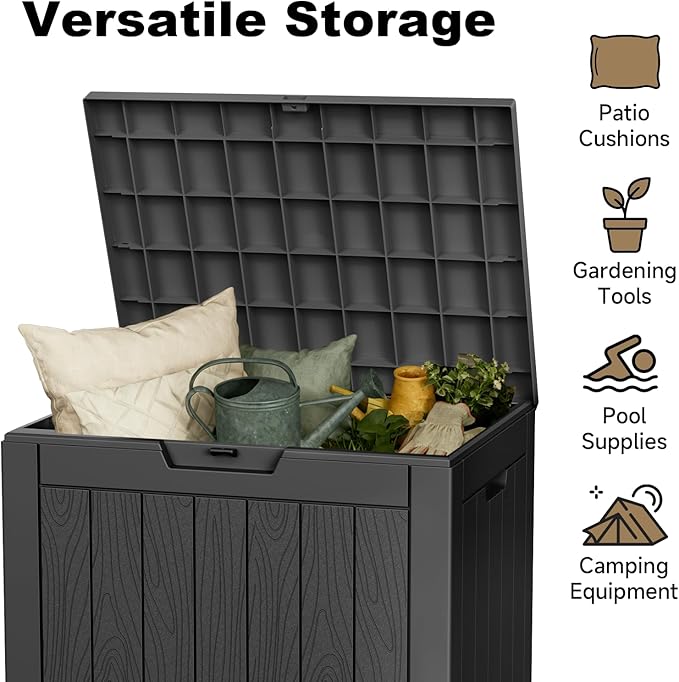 30 Gallon Outdoor Deck Box, Lockable Waterproof Outdoor Storage Boxes - Image 6