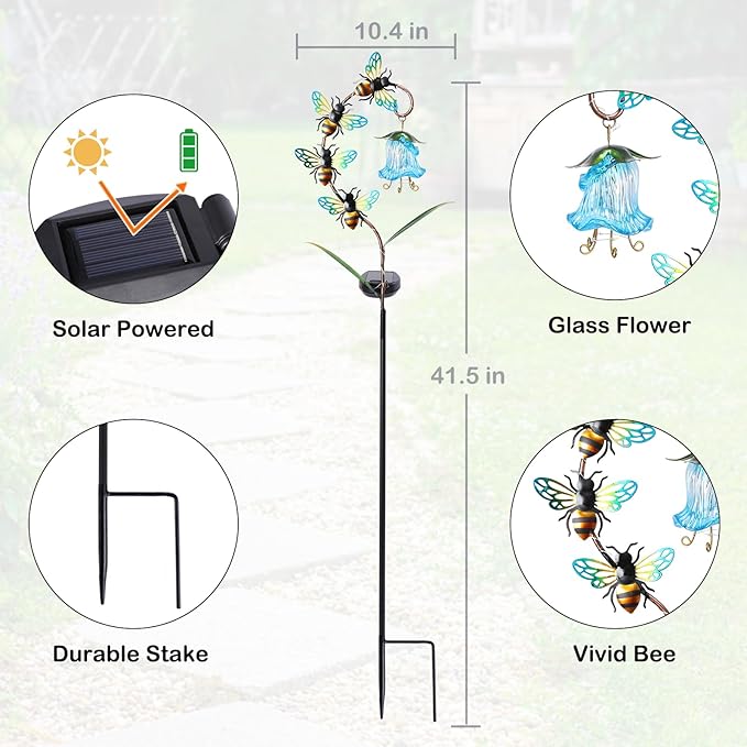 Afirst Decorative Solar Lights Outdoor Solar Bee Stake Light - Image 2