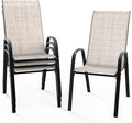 VINGLI Patio Chairs Set of 4 – Stackable Outdoor Dining Chairs by VINGLI