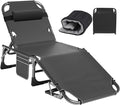 ABORON Heavy Duty Tanning Chair, 5-Gear Outdoor Folding Chaise Lounge Chair by ABORON