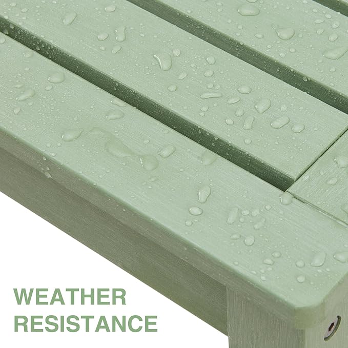 Psilvam 2-Person Outdoor Poly Lumber Patio Backless Bench, Fade-Resistant & - Image 4