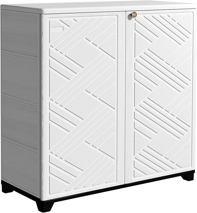 Outdoor/Indoor Storage Box, Resin and Plastic Storage Cabinet Waterproof by Mrosaa