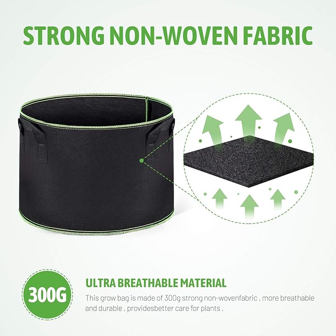 Delxo 20-Pack 10 Gallon Heavy Duty Aeration Thickened Nonwoven Fabric Pots - Image 4