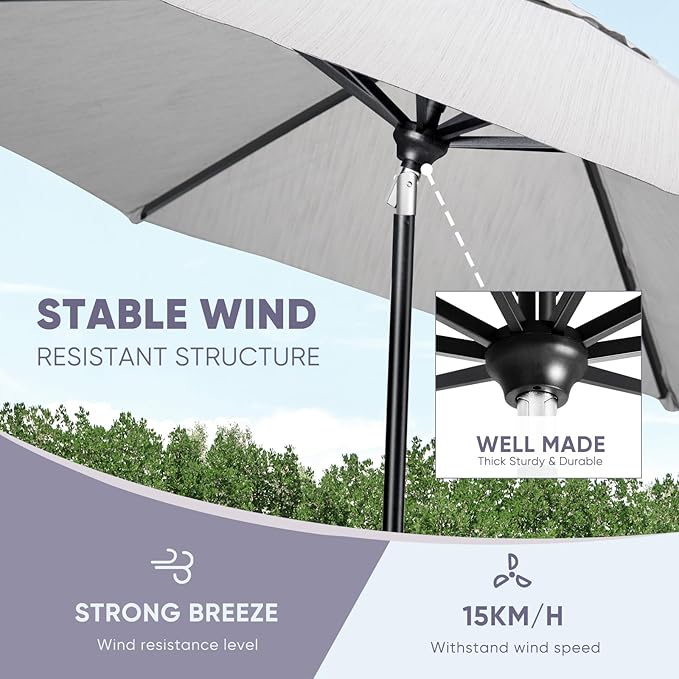 Tempera Patio Market Outdoor Table Umbrella - Image 6