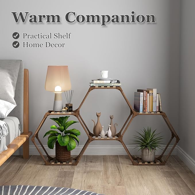 Tikea Plant Stand Indoor Hexagonal Plant Stand - Image 4