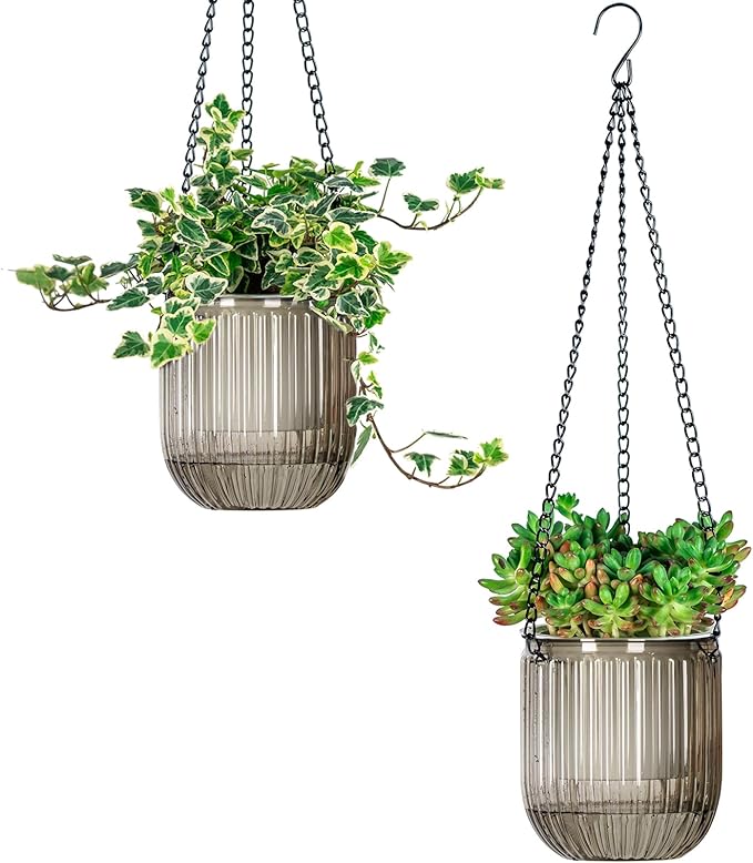 Josteve 4.5 Inch 2 Pcs Self Watering Hanging Planter Indoor Plant Pots Drainage by Josteve
