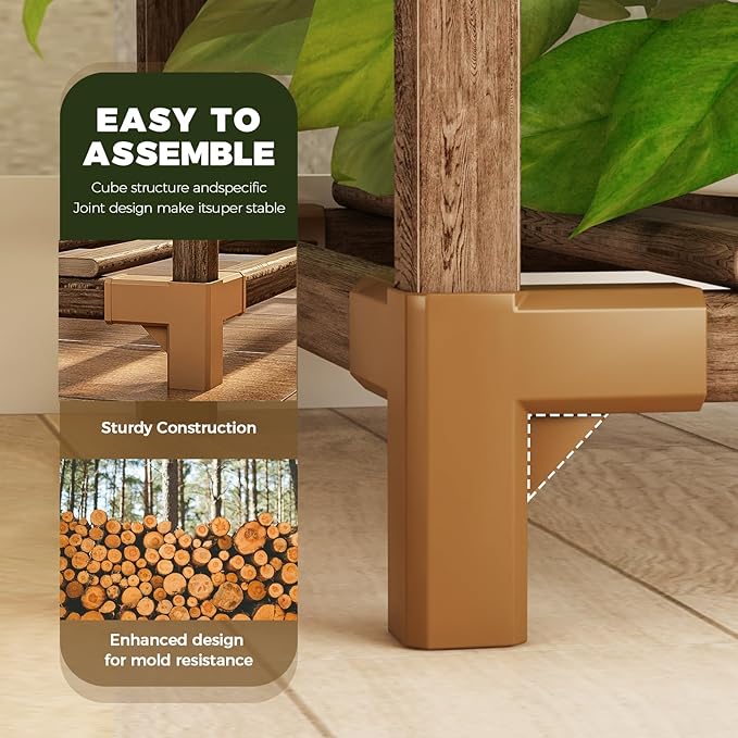 Bamworld 2 Sets Plant Stands Indoor Tall Shelves Outdoor - Image 5