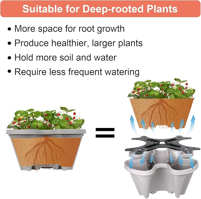 GameXcel Vertical Planter 7 Tier Stackable Planters Garden Planters Strawberry - Image 6