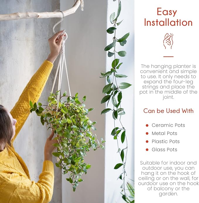 feedee Macrame Plant Hangers for Plants - Image 7