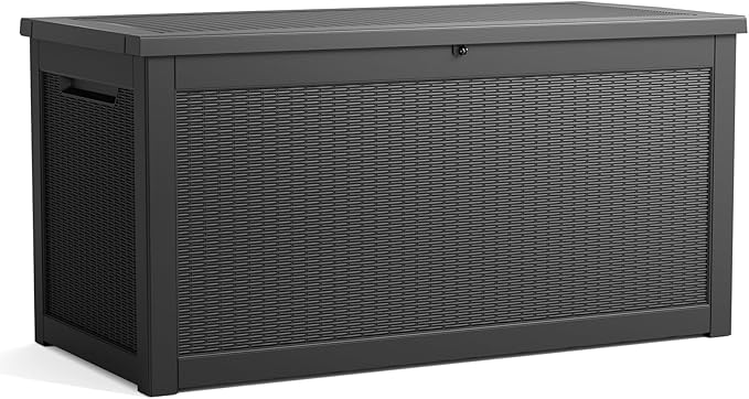 260 Gallon Resin Deck Box, Lockable Patio Outdoor Storage Box - Image 6