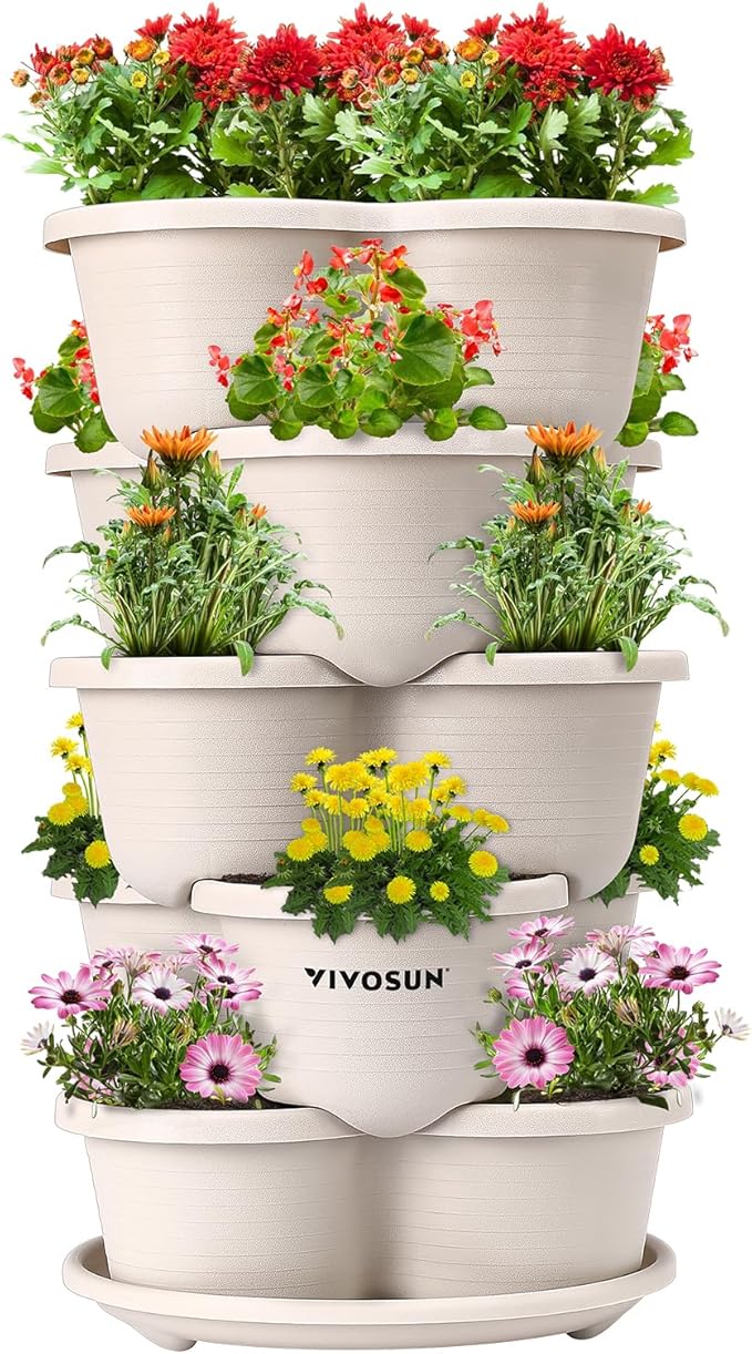 VIVOSUN 5 Tier Vertical Gardening Stackable Planter by VIVOSUN