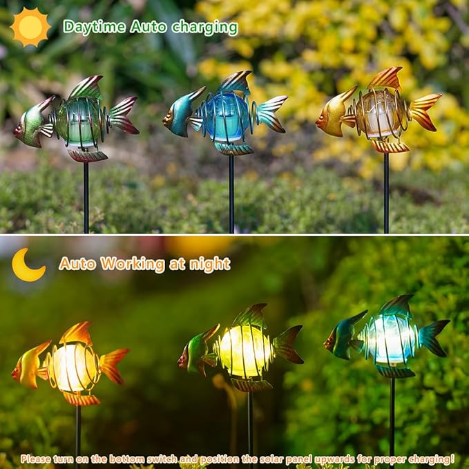 Outdoor Garden Solar Lights, Fish Outdoor Figurine Lights - Image 4