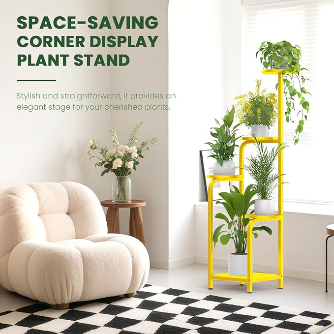 TOSKING 5 Tier Tall Plant Stand Indoor Outdoor, Heavy Duty Corner Shelf - Image 9
