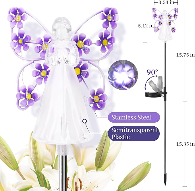 GIGALUMI Solar Angel Garden Stake Lights - Image 4