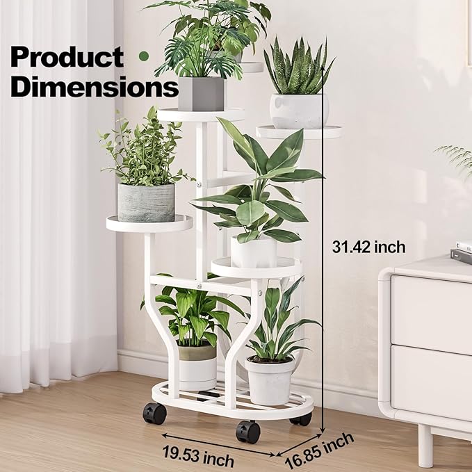 Plant Stand 5 Tier Indoor Outdoor Metal Flower Shelf - Image 2