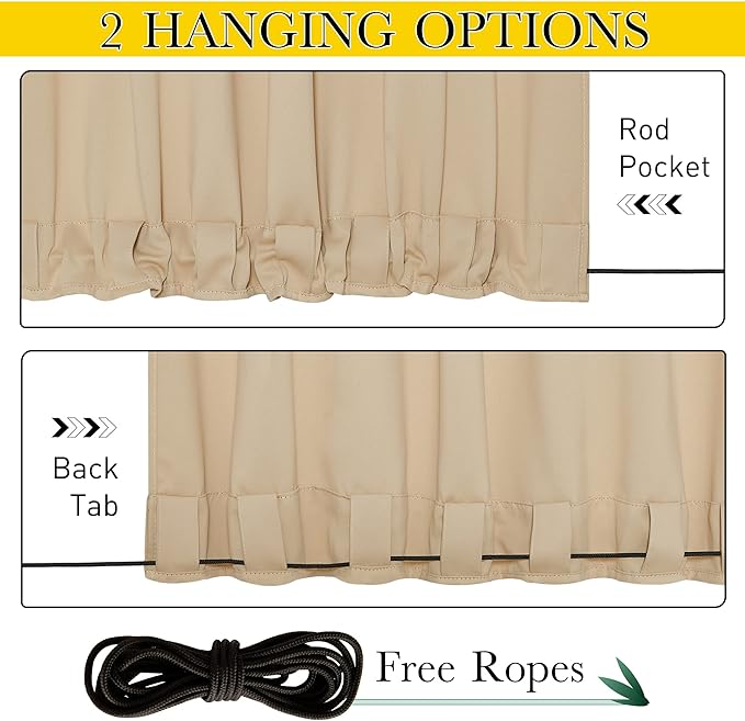 NICETOWN 2 Panels Outdoor Curtains - Image 3