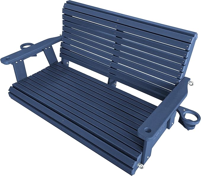 HDPE Porch Swing with 18/8 Stainless Steel Bolts, Ergonomic Design, Ultra - Image 9