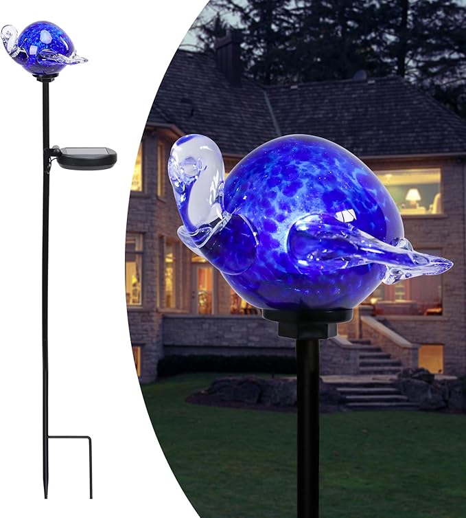 Afirst Decorative Solar Lights Outdoor Solar Turtle Stake Lights Hand Blown by Afirst