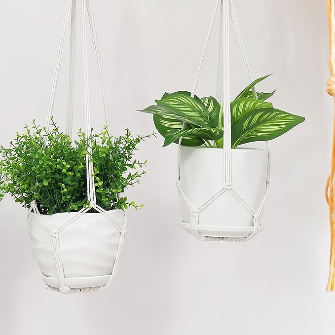 YIBOT Macrame Plant Hanger Indoor Set of 2 - Image 6