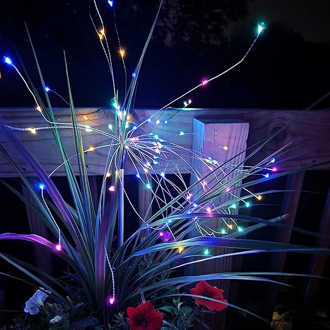 FOOING 6 Pcs Solar Garden Lights Solar Firework Lights, 200 LED String Light 2 - Image 3
