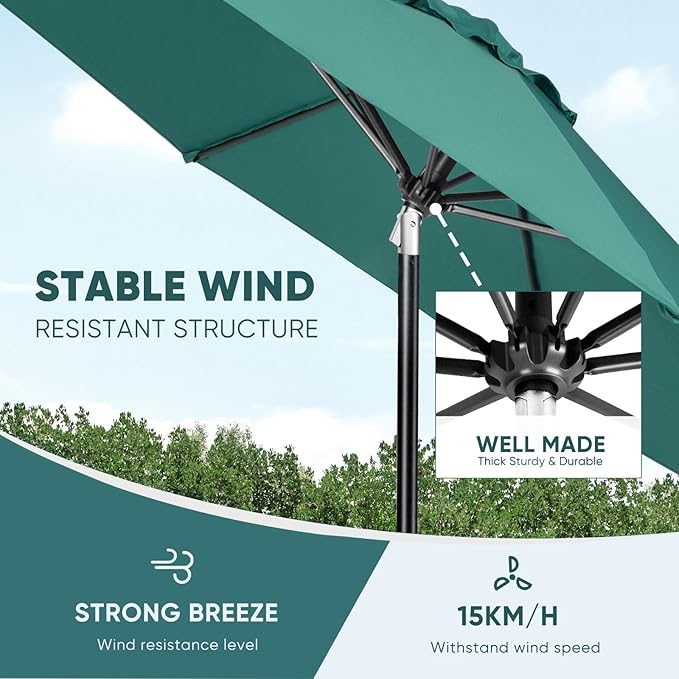 Tempera Patio Market Outdoor Table Umbrella - Image 5