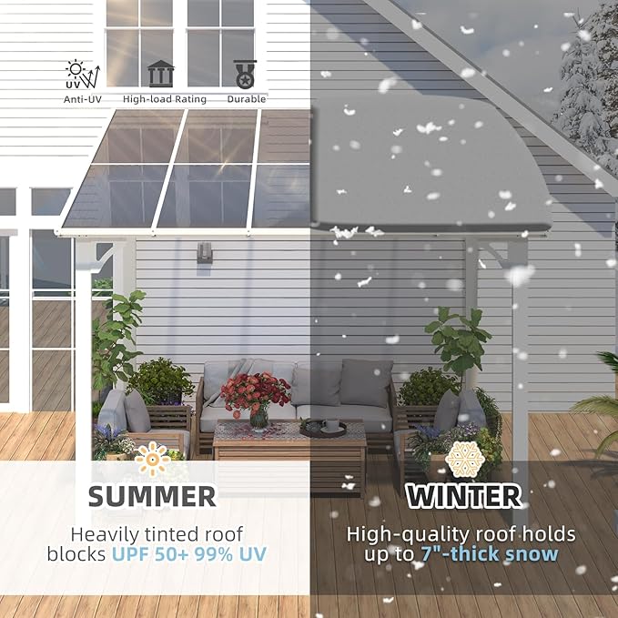 AECOJOY 10' x 10' Pergola Gazebo in White, Small Wall Mounted Pergolas and - Image 5