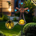 VCUTEKA Solar Garden Lights Cemetery Metal Flower Decor Colorful Solar Pathway by VCUTEKA