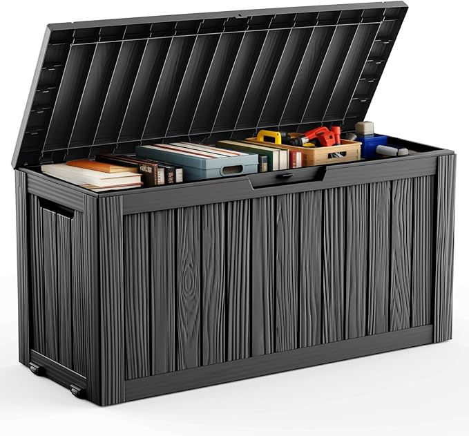 DRATO 75 Gallon Deck Box, Waterproof Resin Large Outdoor Storgae Box by DRATOprovidesawarmandcozy