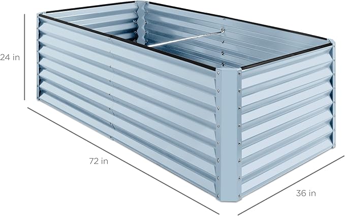 Best Choice Products 6x3x2ft Outdoor Metal Raised Garden Bed, Deep Root Box - Image 8