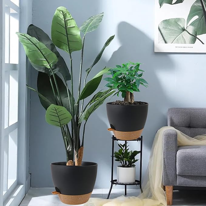12inch 2Pack Large Self Watering Planters, Plastic Plant Pots - Image 7