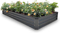 GARDMAX 8x4x1FT Galvanized Raised Garden Bed Kit, Metal Planter Boxes Outdoor by ChooseGardmaxforbetterlife