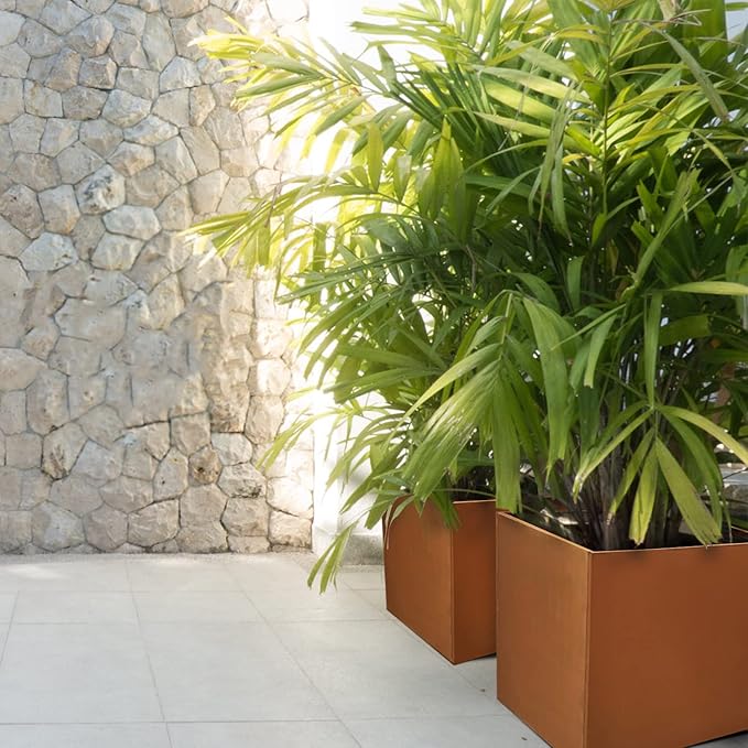 Corten Steel Planter Box Outdoor Planter Metal Square 20 Inch Large Steel - Image 3